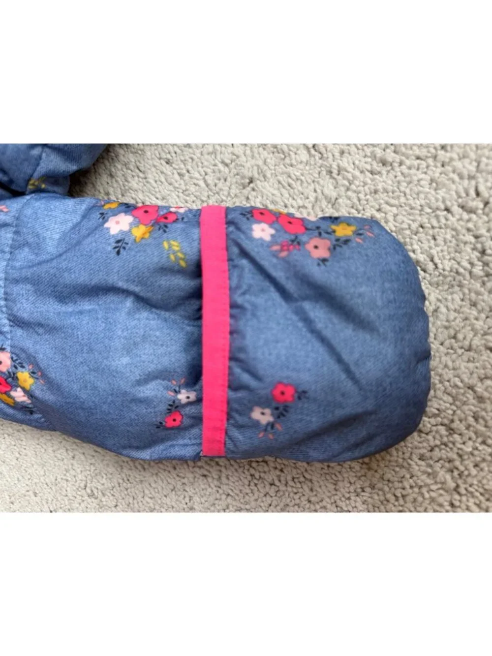 Baby Gap Girls Size 6-12 Months Infant Floral Bunting Fleece Lined Snow Suit